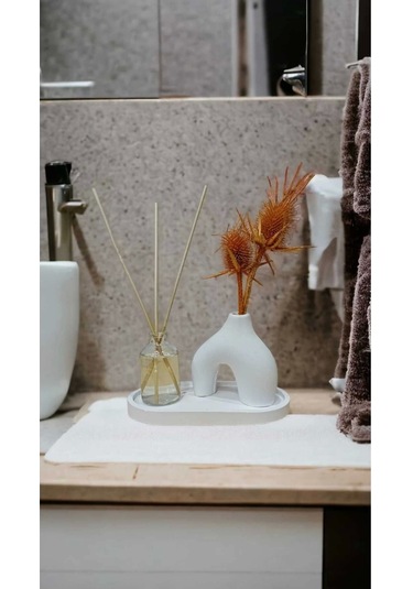 Beton Tepsili Ve Minimal N Vazolu Vanilyalı Oda Kokusu Çok Renkli