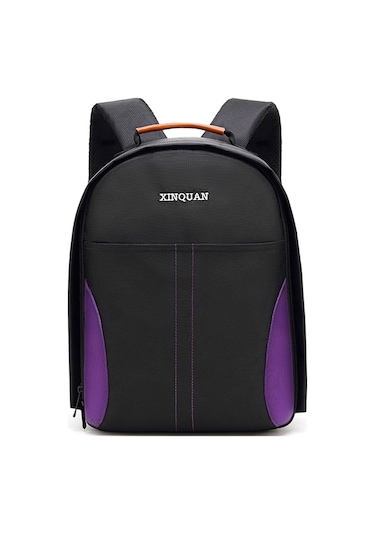 Maiyame Dslr Ve Dijital Fotoğraf Makinesi İçin Su Geçirmez, Çizikdirmez Outdoor Çift Omuzlu Sırt Çantası Mor A1806-27