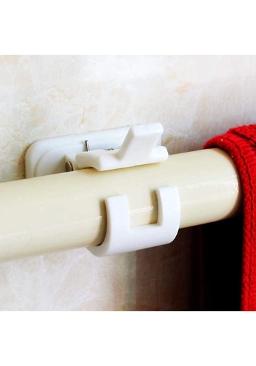 Kendinden Yapışkanlı Perde Kancaları, 4'lü Perde Çubuğu Braketleri, Delme Gerektirmez, Kendinden Yapışkanlı Duvar Kancaları, Havlu Askısı Diğer