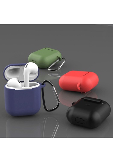 Xiyyadms Airpods 1/2 Nesil Silikon Korumalı Kılıf - Yüksek Kaliteli, Hafif Ve Dayanıklı - Zengin Tasarım - Dağcı Kanca Dahil - İnce Portakal Rengi Diğer