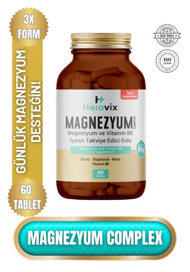 Herovix Magnezyum 200 Mg 3x Complex 60 Tablet