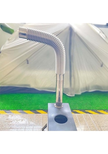 Pazly 19.7 2.4in Paslanmaz Çelik Odun Soba Borusu, Yüksek Sıcaklığa Dayanıklı, Kamp Ve Ev Kullanımı