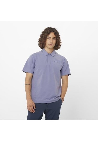 Salomon Trackline Polo M Erkek T-shirt-30091 Mavi