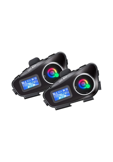Q58-Max Radyolu Telsiz Özellikli 2 Kişi Bağlantılı Bluetooth Kask Kulaklık 2 Adet