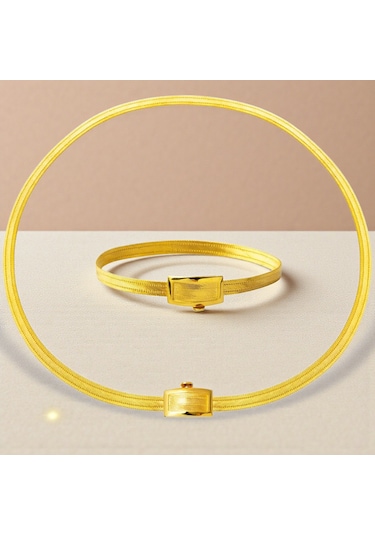 Çiğdem Gürel Kuyumculuk 14 Ayar 3 Sıra Trabzon Hasır Altın Set