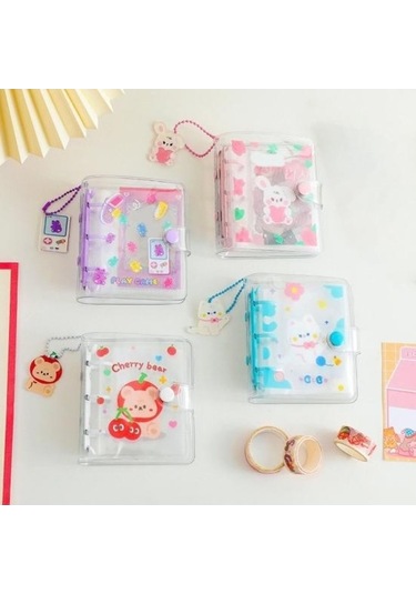 Trendooze Tutucu Telli Su Şeffaf Pembe Kartı Karikatür Geçirmez Fotoğraf Fotoğraf Dosya Cepli Albümü 20 Vs