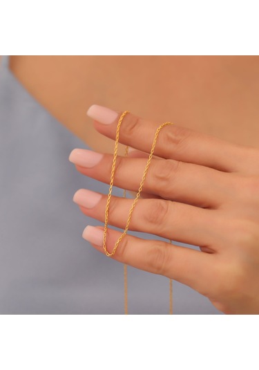 925 Ayar Gümüş 40 Forse Hayalet Kolye Zinciri - C00101 Altın