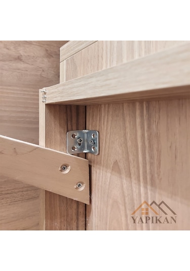 8 ad. L Demir Gönye Köşebent 30x45x45mm - Mobilya Dolap Sabitleme Köşe Bağlantı Aparatı