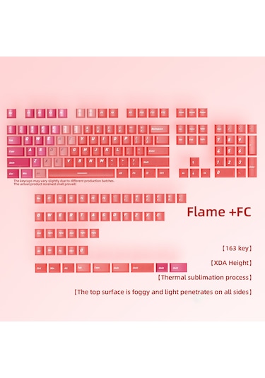 Mekanik Klavye Keycaps Rgb Şeffaf Gaming Pbt Tuş Takımı Kırmızı