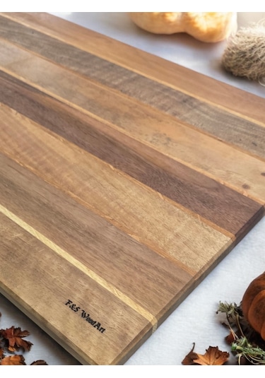 Ceviz Ağacı 55 X 35 Cm 4 Cm Kalın Özel Büyük Boy Ayaklı Şef Tahta