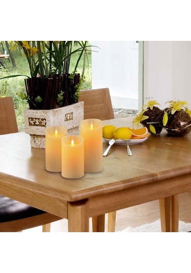 Geeroyoo "3'lü Uzaktan Kumandalı Led Mum Seti - Noel Ve Parti Dekorasyonu İçin Sıcak Beyaz Işık" Diğer