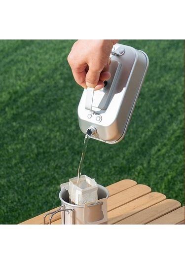 Prestigegoods Alüminyum Hafif Su Isıtıcısı Açık Hava Yürüyüş Kamp Kaynar Su Tencere Saplı 200ml 15,6x8,7x5,8cm Çok Renkli