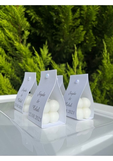 Official Beyaz Kişiye Özel Bubble Mum Hediyelikleri Söz,nişan,nikah,düğün Hatırası - 15 Adet