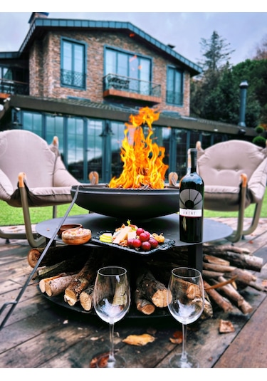 Fuji Odunluklu Ateş Çukuru, Bahçe Şöminesi & Bahçe Masası