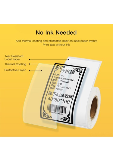 Moveevo Beyaz Çift Satırlı Termal Etiket Kağıdı 30x15mm - 460 Adet, Suya Dayanıklı, Serbest Boyalı, Otomatik Yapışkan - Ev, Ofis, Mağaza Kullanıma Uygun 1 Rulo