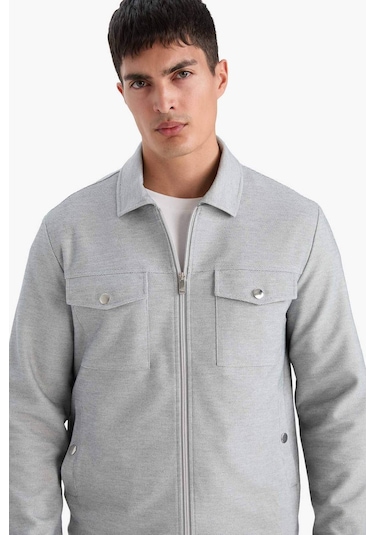 Defacto Slım Fıt Polo Yaka Mont D7533AX25SP Gri