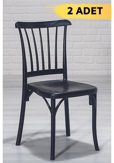 2 Adet Violet Siyah Pratik Sandalye / Balkon-Bahçe-Mutfak