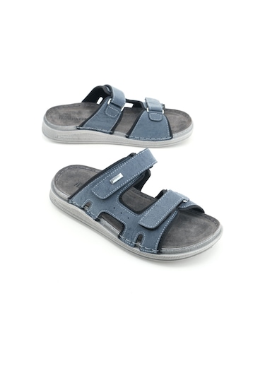 Gezer Feıchtıngen Erkek Yazlık İç Taban Hakiki Deri Çift Cırtlı Ayarlanabilir Rahat Taban Günlük Ter Lacivert