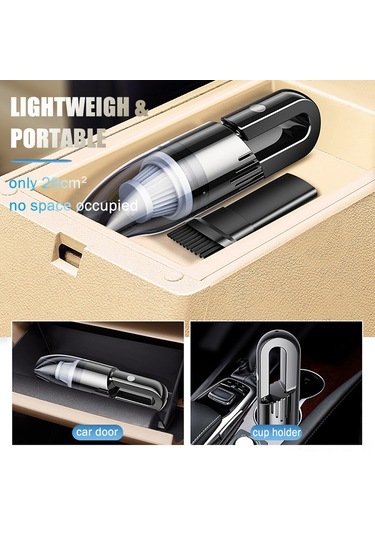 Symbee Araç Süpürgesi, 120w Güçlü Emme, 6000pa, 4.5m Kablolu, Islak/kuru Temizleme, 140ml Depo, Yıkama Eliyor Filtre