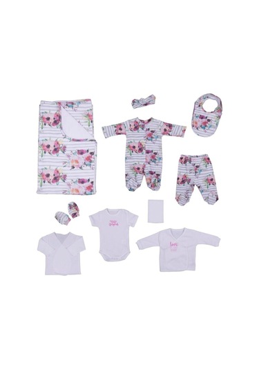 10 Parça Kız Bebek Hastane Çıkışı Garden Açık Bej