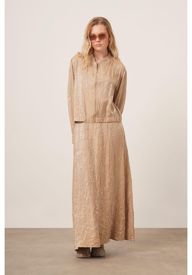 Ftz Women Kadın Kraş Etekli Takım Vizon 31171 Vizon