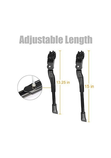 Pazly Yüksek Kaliteli Siyah Alüminyum Mtb Kickstand, Dağ Bisikleti Yan Destek Standı, 24-28 İnç Uyumlu, Reflektörlu Siyah