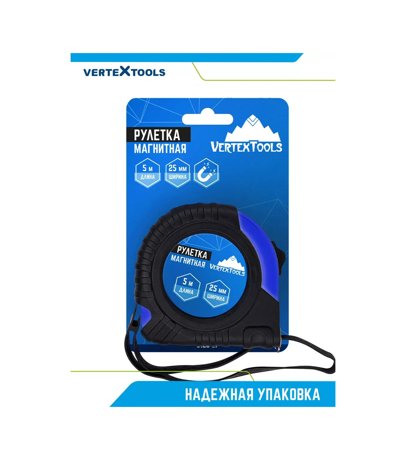 Vertextools Yapı Şerit Metresi 5m 25mm Kauçuk Kaplı 29650246 5 Metre