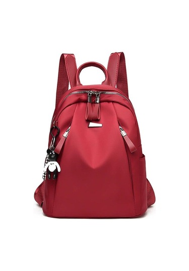 2023 Yeni Büyük Kapasiteli Basit Stil Rahat Mochila Seyahat Kadın Hırsızlığa Karşı Sırt Çantası Su Geçirmez Kumaş Büyük Kadın Omuz Çantası Red Kırmızı