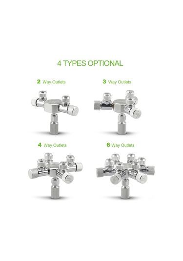 Xiyyadms Çoklu Akvaryumlar İçin Hassas Co2 Ayarlı Mikro Valf W02-02 - İki Yollu Co2 Dağıtıcı