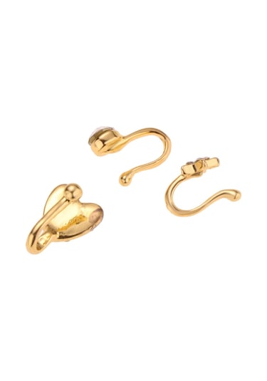 Homyl 3 Adet Charm Kadın Çiçek Pentagram Kristal Metal Altın