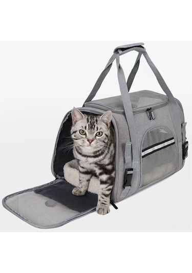 Samdoo Küçük Boy Gri Evcil Hayvan Taşıyıcı Çanta: Nefes Alıcı, Araç Uyumlu, Seyahat Ve Dışarı Çıkış İçin Köpek/kedi Çantası + Yumuşak Peluş Yastık