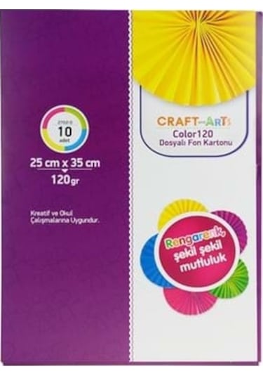 Craft And Arts 25x35cm 120gr Dosyalı Fon Kartonu 10 Renk Diğer