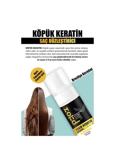 Motto Plus Professional Düzleştirici Köpük Keratin Botox Ve Tuzsuz Şampuan 2'li Saç Bakım Seti