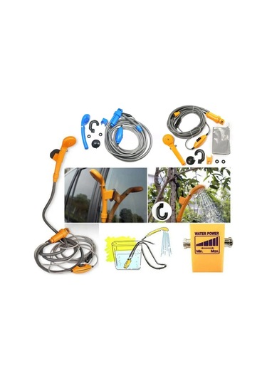 Sarı-açık Essentials Evrensel Araba Yıkama Duş Seti Taşınabilir Elektrikli Pompa Açık Kamp Seyahat Araba Yıkama Yürüyüş Evcil Hayvan Yıkama Makinesi