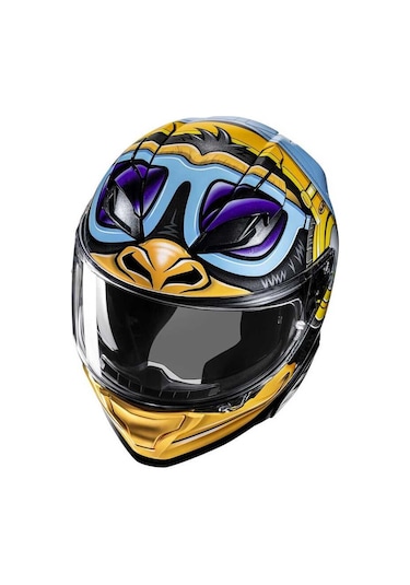 Hjc F71 Monkey Dj Mc23 Kapalı Kask Mavi - Turuncu