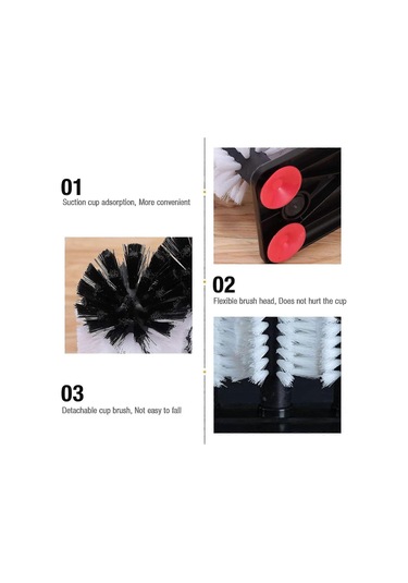 3'lü Vakumlu Cam Temizleme Fırçası Seti