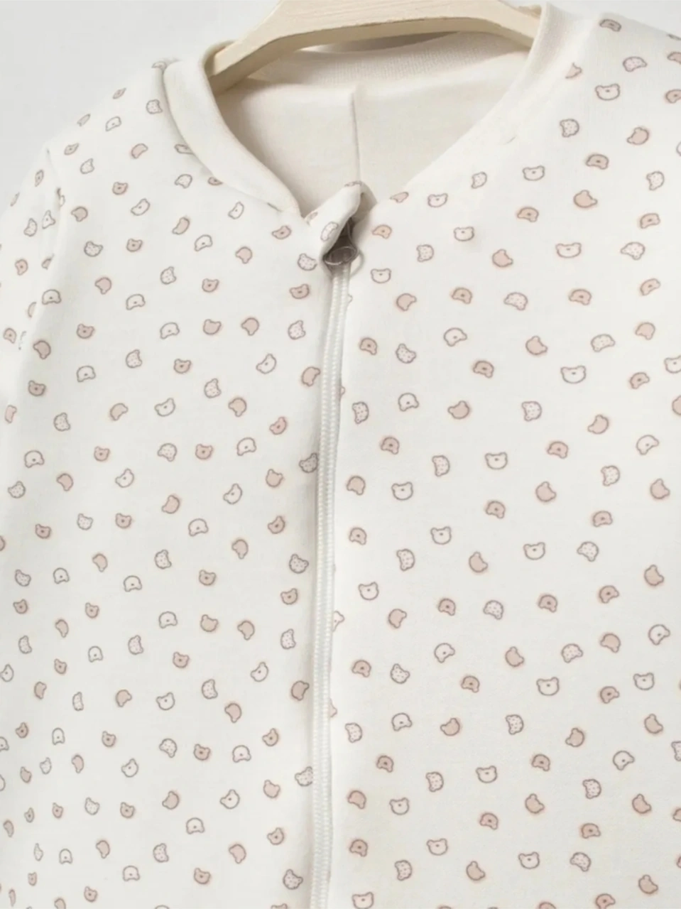 Fermuarlı Bisiklet Yaka Uyku Tulumu Çoraplı Patikli 2,5 Tog Ekru-gül Kurusu