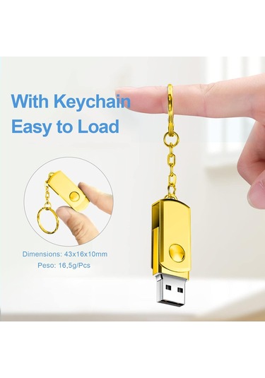 Usb Flash Drive, Anahtarlıklı 128gb Mini Usb Flash Sürücü, Yüksek Hızlı Usb 3.0, X 2 128gb Gold
