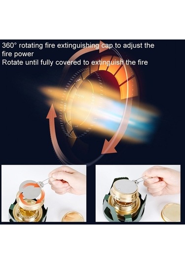 Wondernest Cstur Y2218 Açık Ultralight Alüminyum Soba Kamp Balıkçılık Taşınabilir Sıvı Alkol Sobaları Koyu Yeşil Çok Renkli