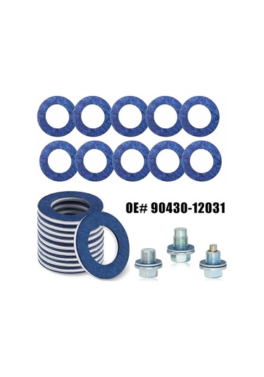Samdoo Toyota Lexus İçin 10 Adet Mavi Alüminyum Contalı Yağ Boşaltma Vidası Seti 12.2mm İç Çap
