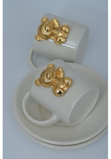 Gold Ayıcıklı Kahve Fincanı