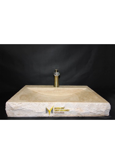 Traverten Batarya Çıkışlı Içi Yay Lavabo