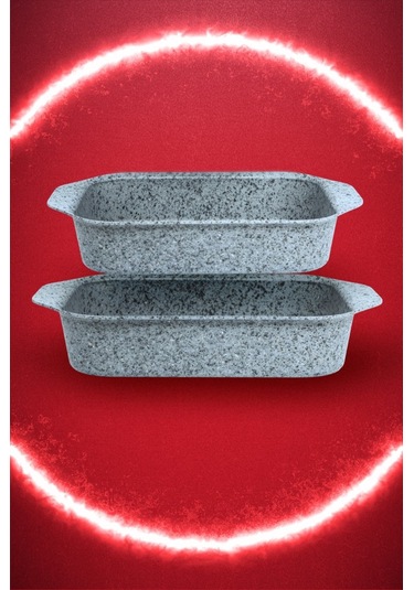 Brioni Stone-age Çizilmez Yanmaz Yapışmaz 2'li Fırın Tepsi Seti Gri