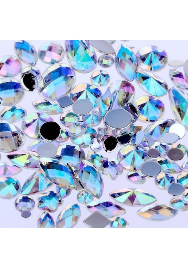 Gül Kırmızı Ab Diy Düzeltmesiz Flatback Akrilik Tırnak Taşları Rhinestones Boncuk 3d Tırnak Sanat