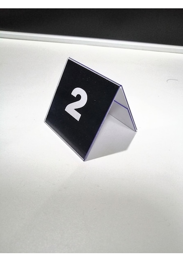 Şeffaf Etiket İsimlik Masa Numaralar Siyah Çift Yön 1-20 Arası Ayaklı Numaralar