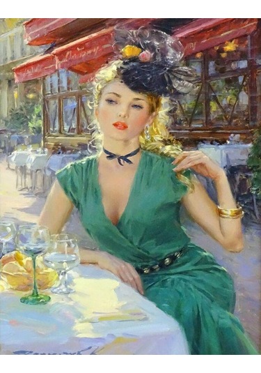 Yeşil Elmas Boyama Tam Yuvarlak Elmas Nakış Resim Taklidi Çapraz Dikiş Elmas Mozaik İşi 30x40cm