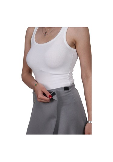 Kadın Modal Kumaş Yumuşak Dokulu Gri Şalvar Pantolon Gri