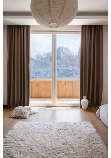 Lunet 140x270 Cm 2 Adet Blackout Fon Perde Bej