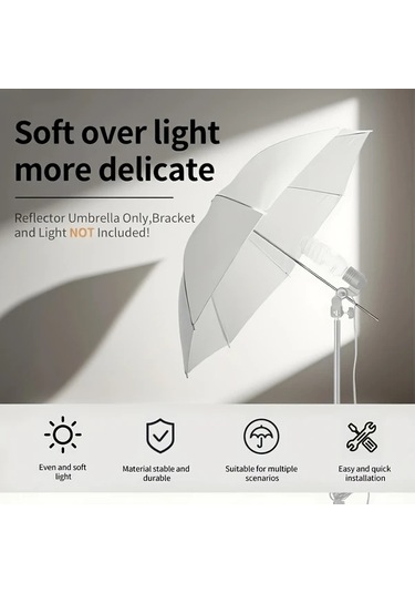 Willowhaven 1 Adet 33 İnç Beyaz Yansıtıcı Şemsiye, Taşınabilir Yarı Saydam Fotoğraf Reflektörü, Stüdyo Çekimleri İçin Işık Difüzörü Beyaz