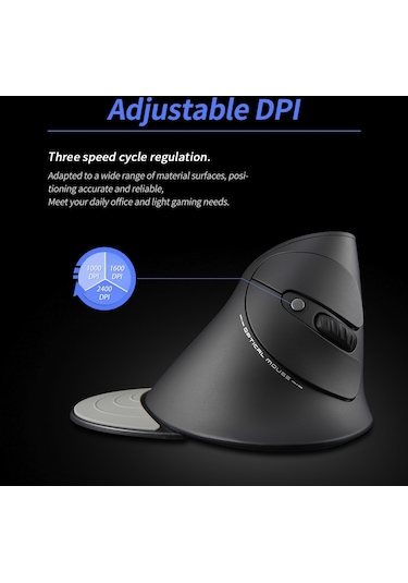 Hallow Zelotes F-17 3 Seviyeli Dpı Kablosuz Dikey Optik Mouse